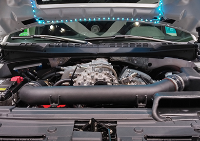 Achates Power Demonstrator Pick-up with SinterCast-CGI 2.7L opposed-piston engine.